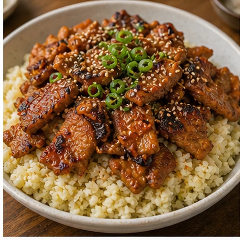 불향제육 콜리플라워덮밥 가벼운 1인분 - 불향제육 콜리플라워덮밥는 먹고 싶지만 부담은 줄이고 싶을 때, 410kcal 내외로 맞춘 한식 대체 레시피