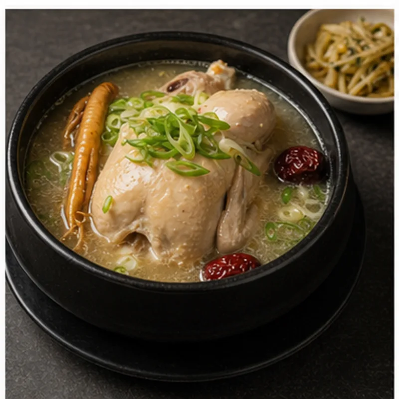 삼계탕 가벼운 1인분 - 삼계탕는 먹고 싶지만 부담은 줄이고 싶을 때, 290kcal 내외로 맞춘 한식 대체 레시피
