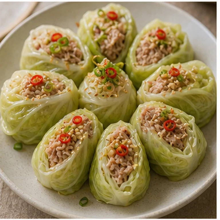 고소한 참기름 참치두부 쌈밥